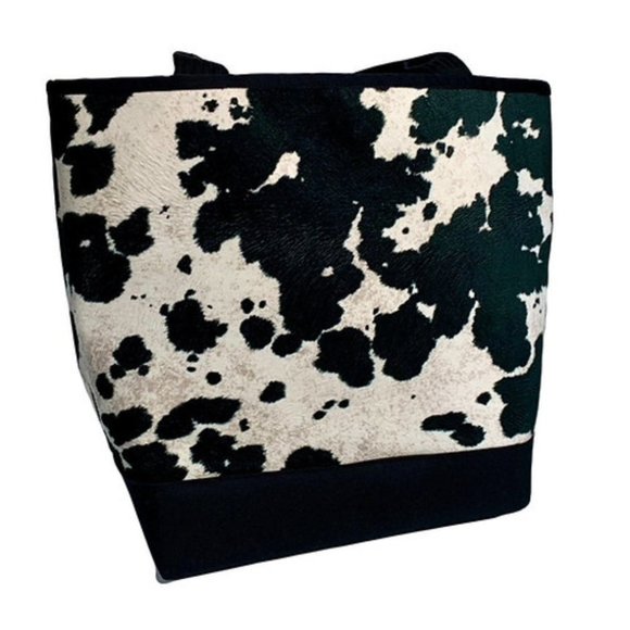 Spicer Bags, Signature Tote Bag in Moo! 19"W x 13"H x 6"D. Strap Drop: 10" - Picture 4 of 5